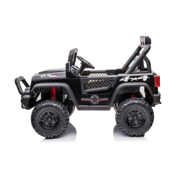 Autko terenowe Geoland Power dla 2 dzieci Czarny + Pilot + Silniki 2x200W + Bagażnik + Radio MP3 + LED